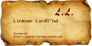 Linkner Loránd névjegykártya